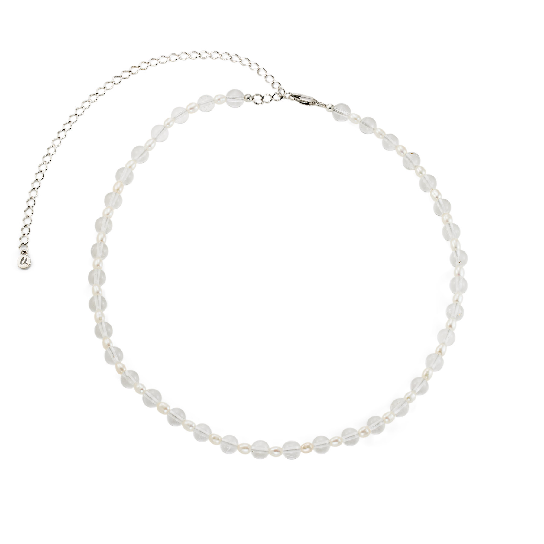 Колье с горным хрусталем и жемчугом