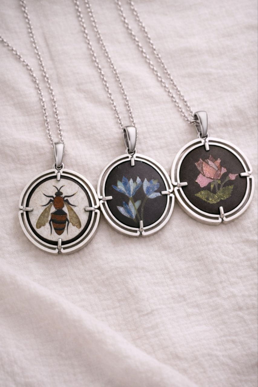 Подвески с флорентийской мозаикой